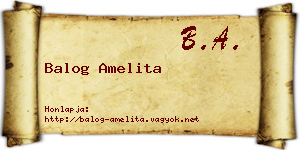 Balog Amelita névjegykártya