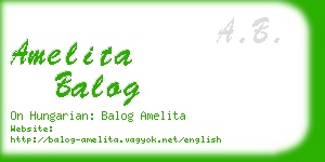 amelita balog business card